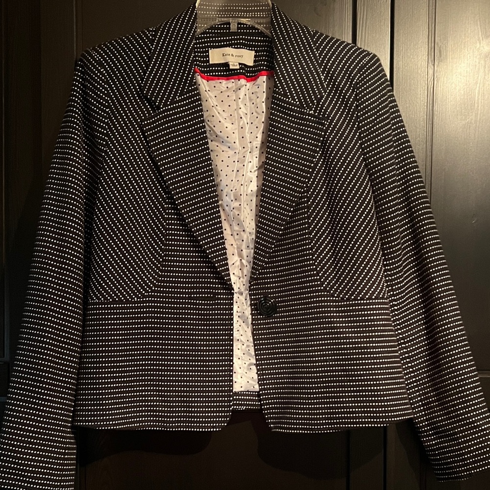 Banana Republic Black and White Patterned Blazer
